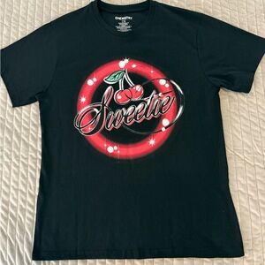 Chemistry Sweetie Cherry Graphic Tee Black T-Shirt - Size L